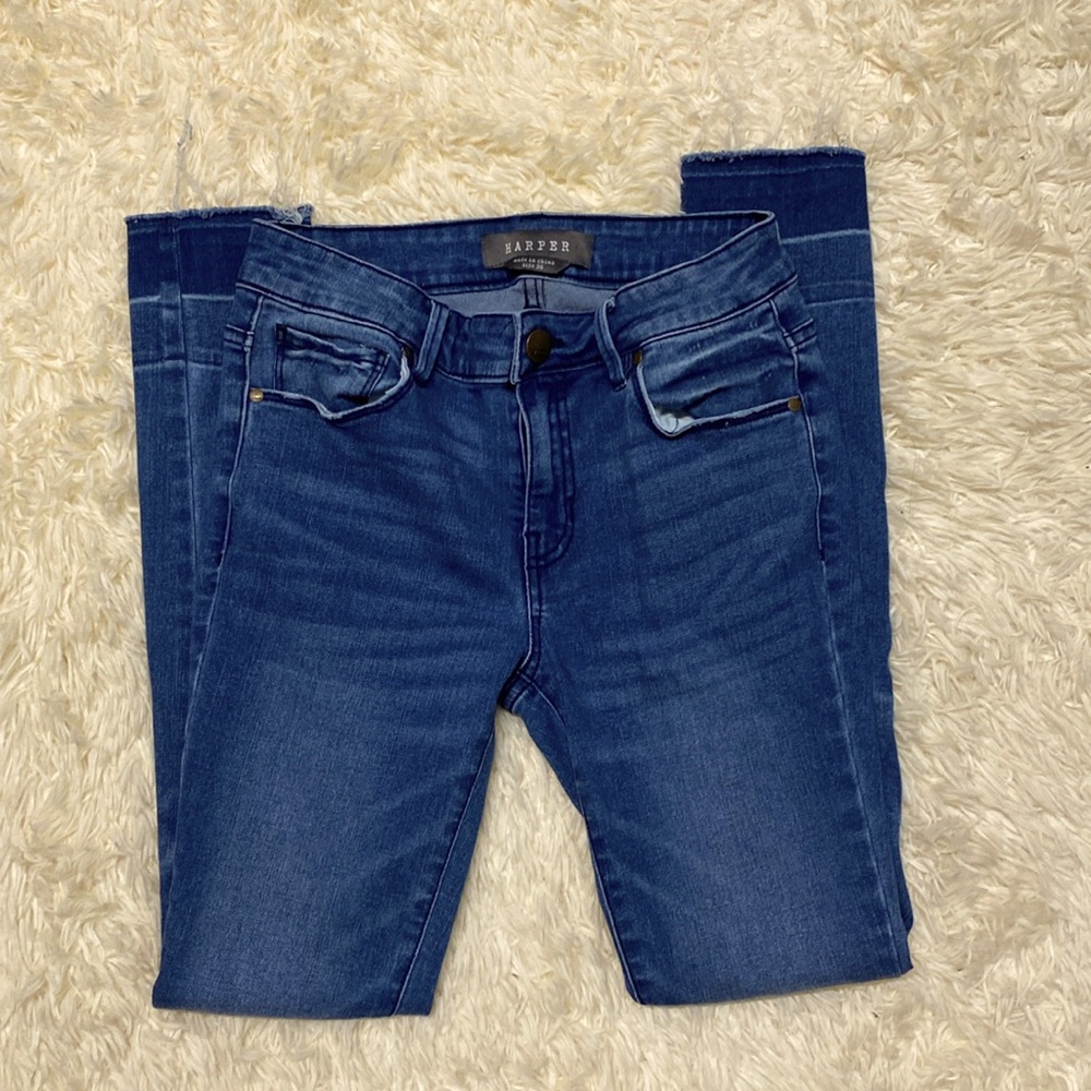 Blue skinny jeans